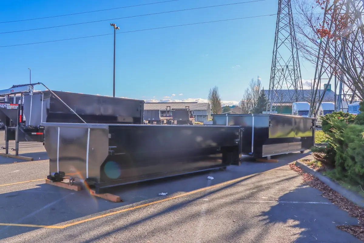 Roll-off dumpster ready for waste disposal at job site for Demolition Dumpster Rental in Palmyra